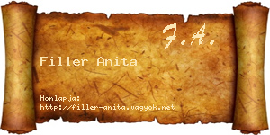 Filler Anita névjegykártya